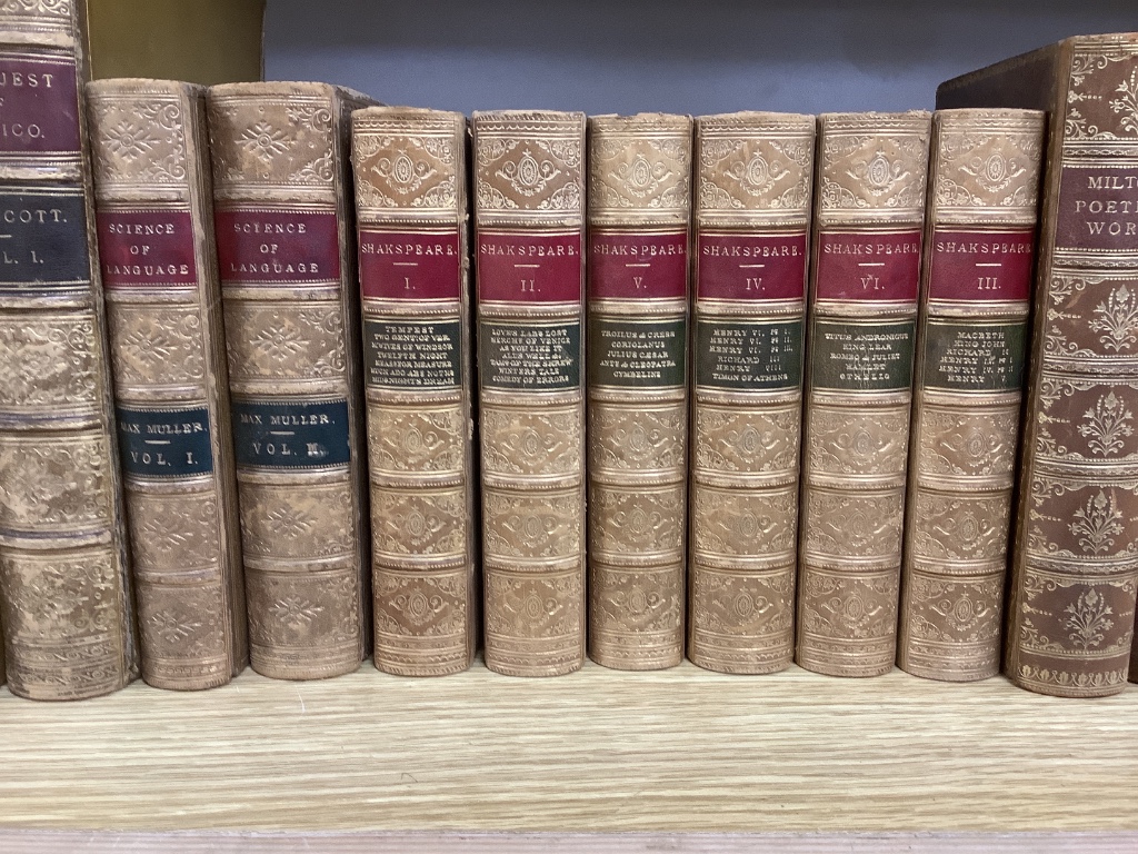 A collection of mixed 19th and 20th century leather bound books
